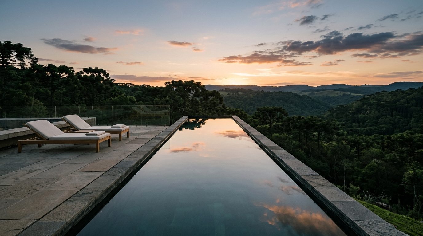 Terraço com piscina